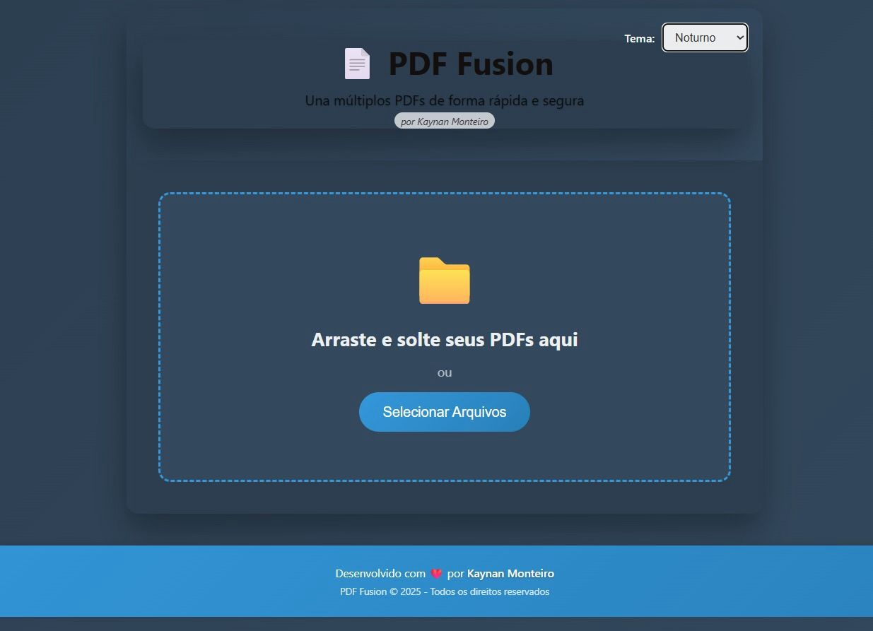 Tela principal do PdfFusion